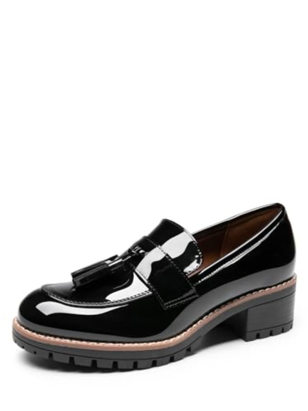 Womens Platform Loafers Slip On Chunky Heeled Penny Work Dressy Shoes